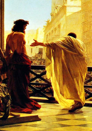 Quinta Stazione Gesù è giudicato da Ponzio Pilato
