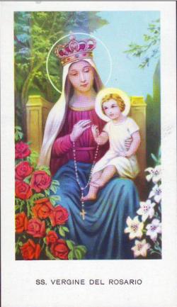Santino offerta Un fiore alla Vergine del Santo Rosario Offerta di almeno 10 cen 