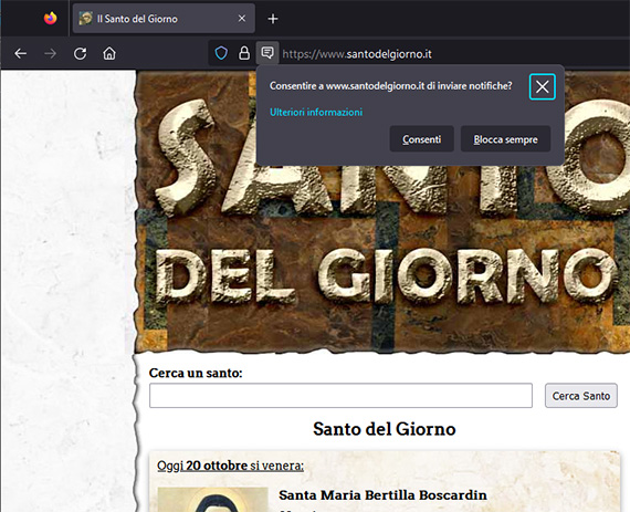 Attiva notifiche Firefox
