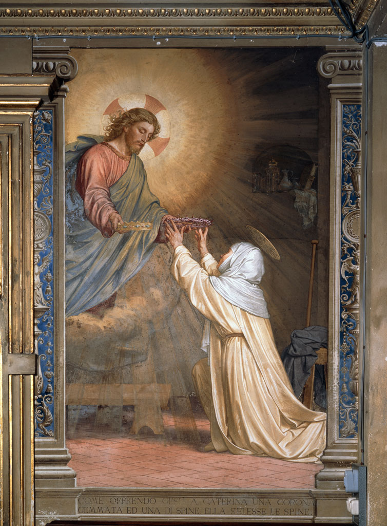Gesù offre a S. Caterina una corona d’oro e una di spine