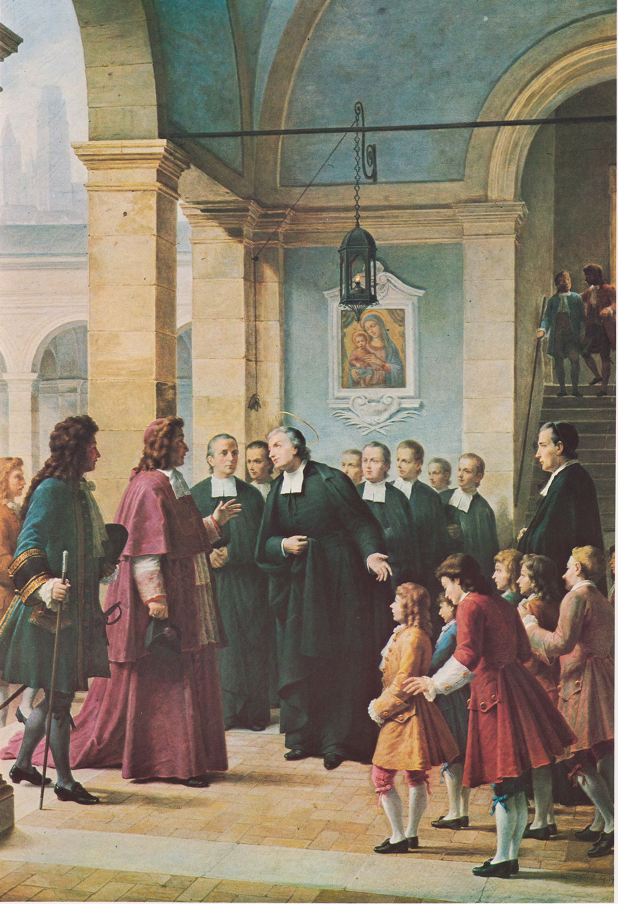 L’arcivescovo di Rouen, figlio del ministro Colbert, in compagnia di Pontcarré, presidente del parlamento locale, visita Saint- Yon.