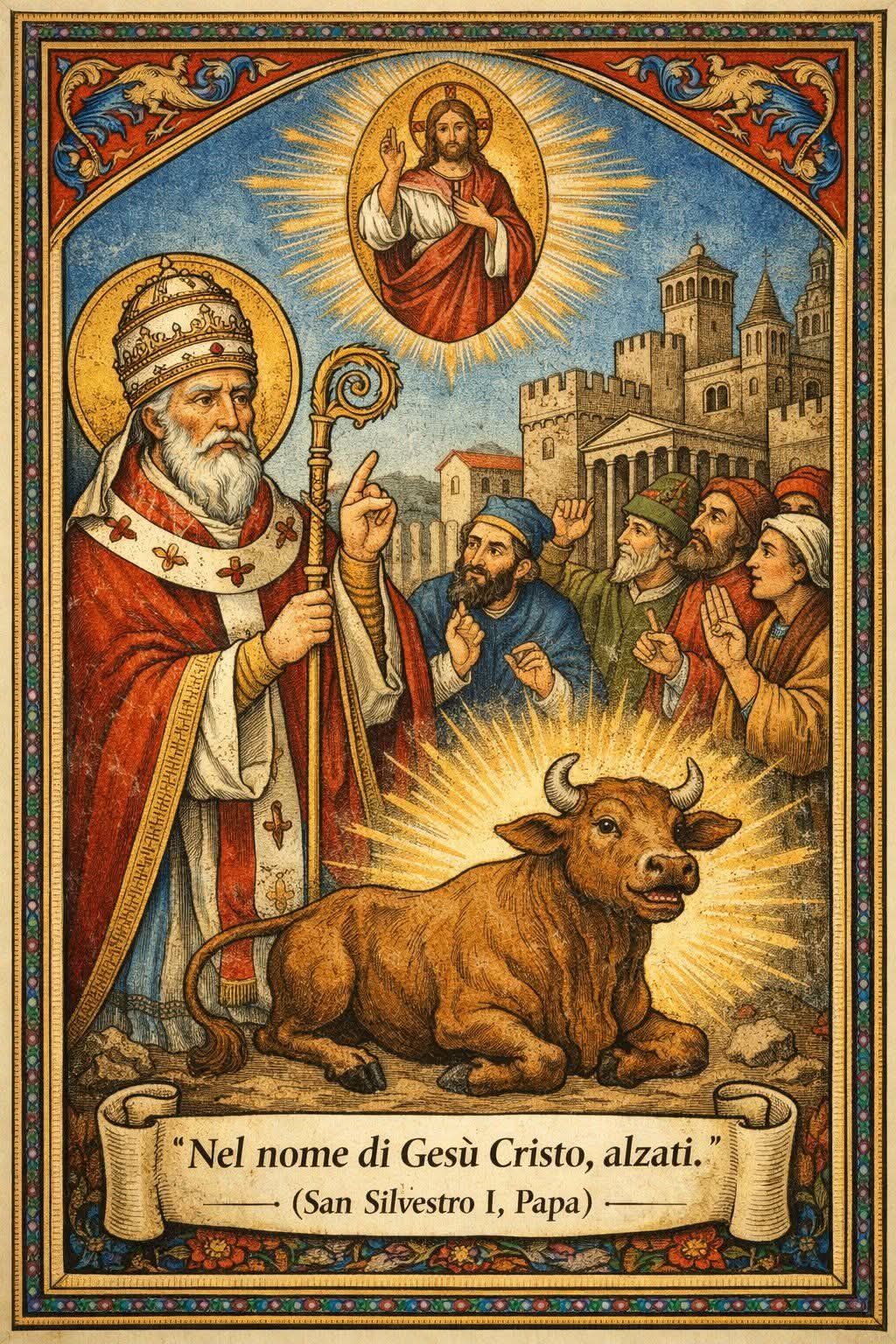 Papa Silvestro e il toro