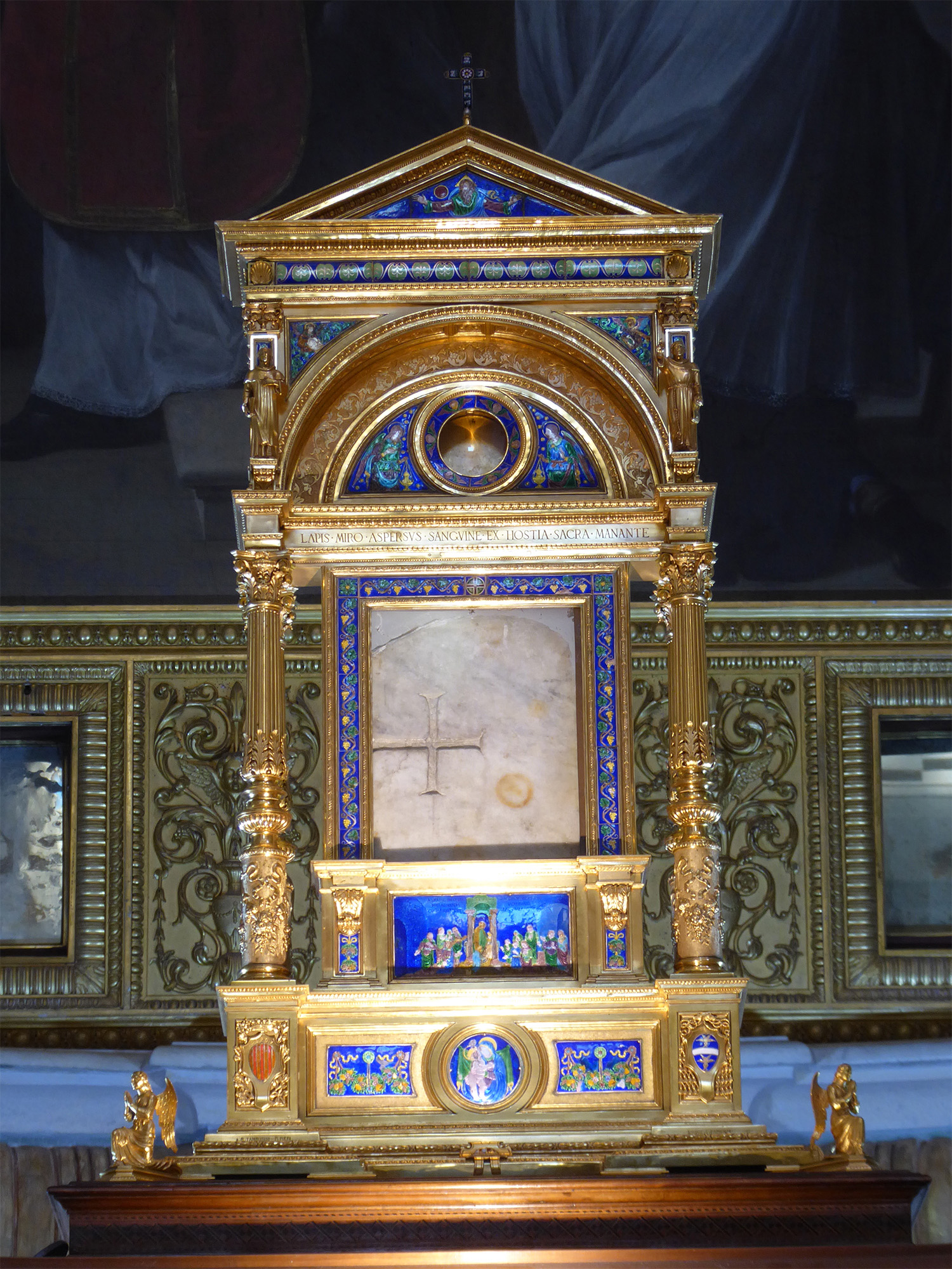 Reliquiario con pietra del miracolo