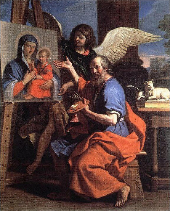 San Luca mostra un dipinto della Vergine