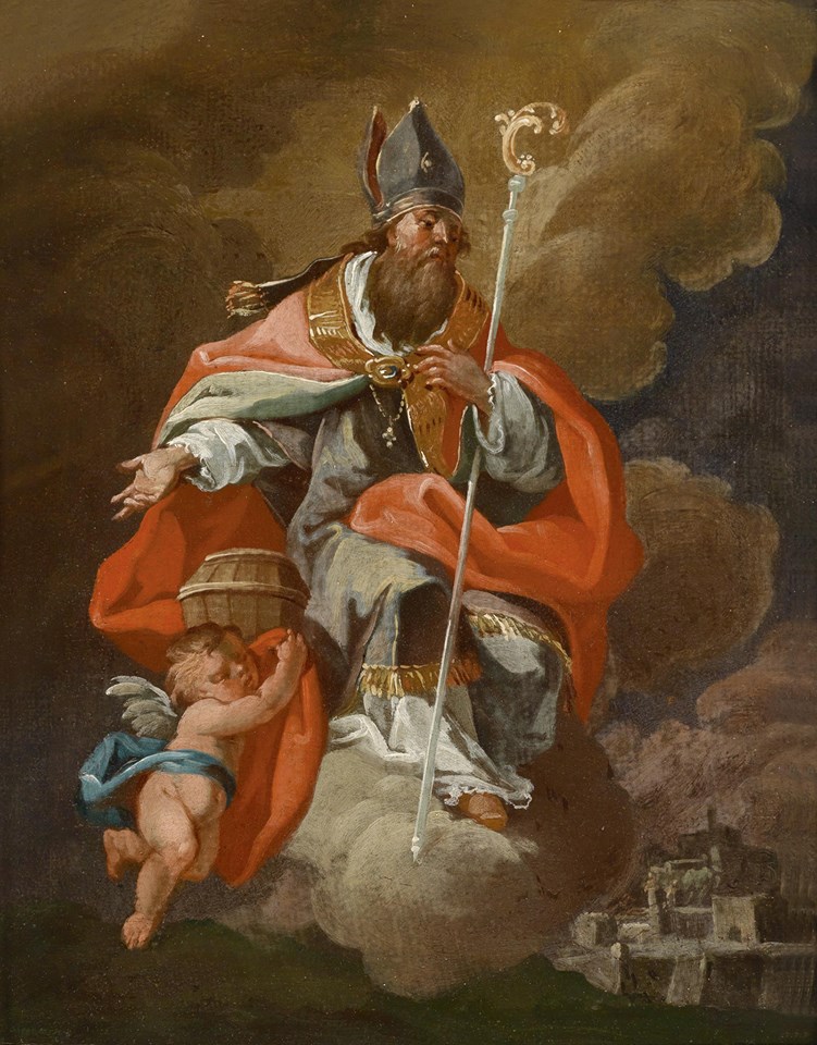 San Ruperto e un angelo con il secchio del sale