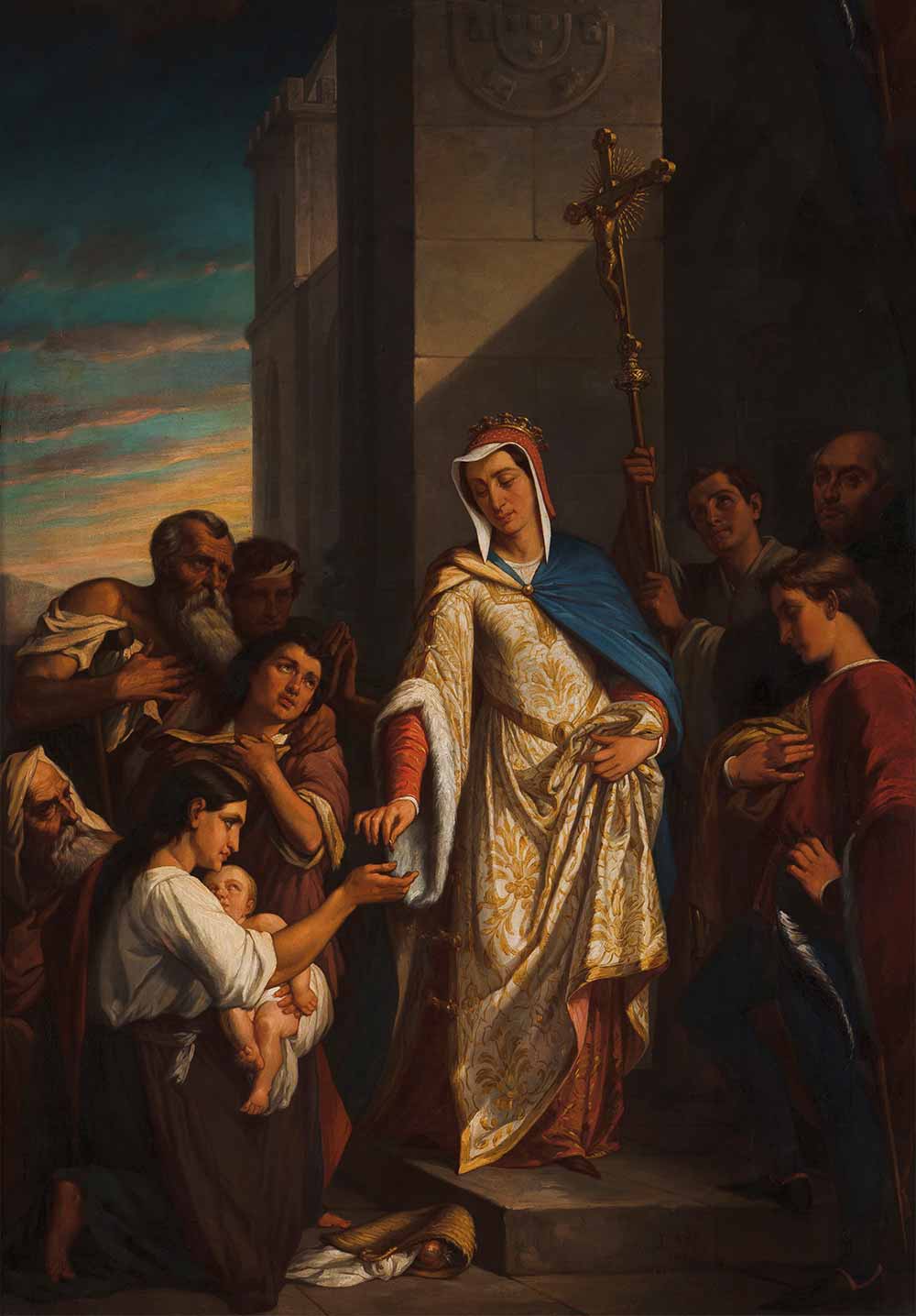 Santa Elisabetta del Portogallo da l'elemosina