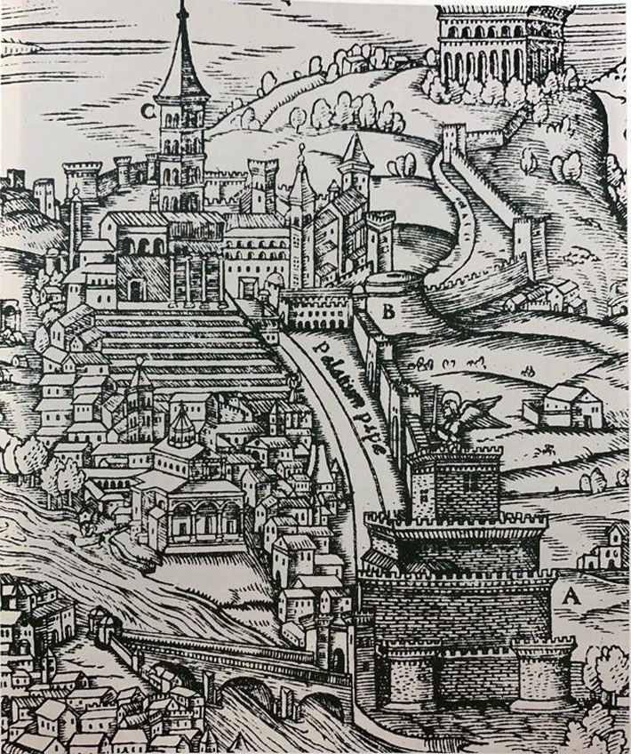 La basilica di San Pietro verso il 1490