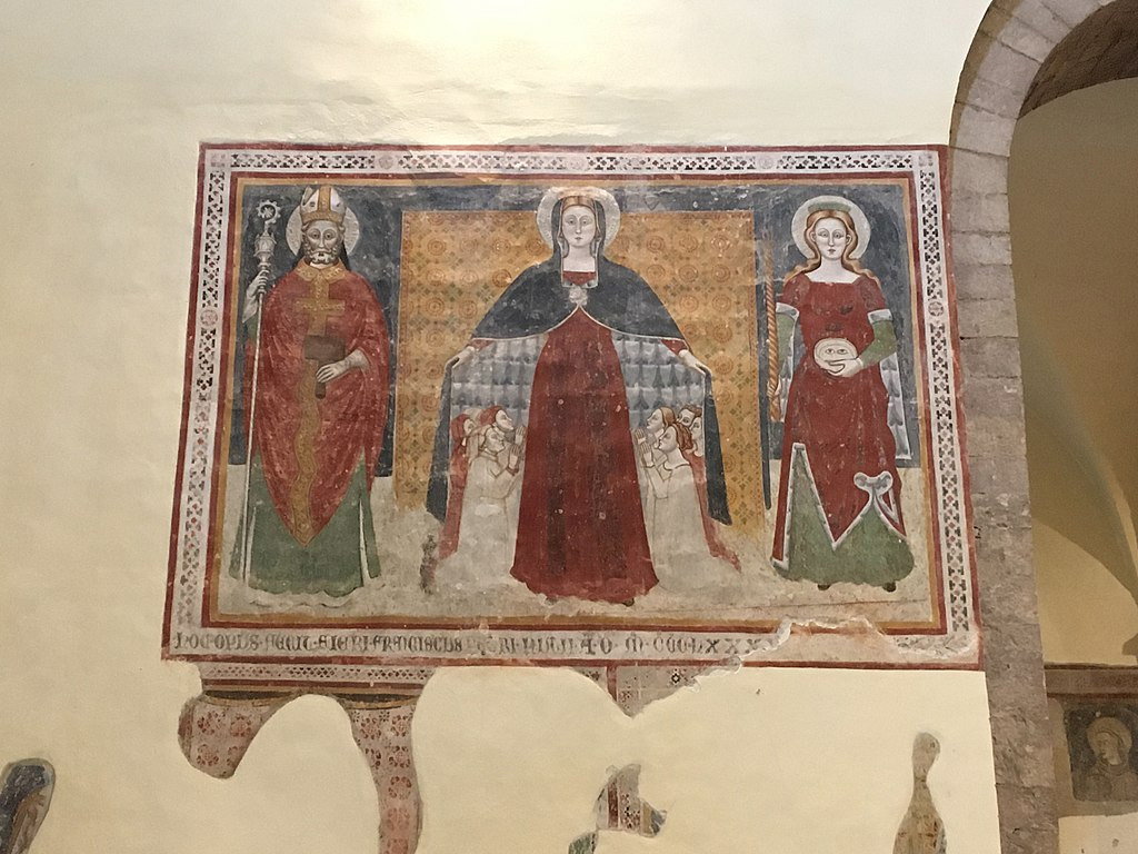 Madonna della Misericordia, tra i santi Biagio e Lucia