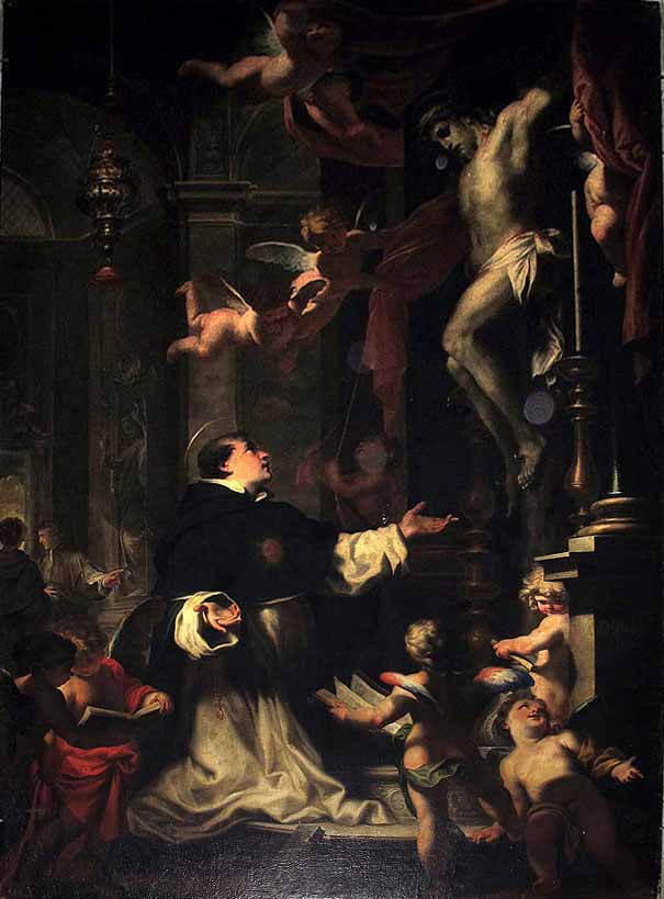 San Domenico in venerazione davanti al Crocifisso Domenico Piola