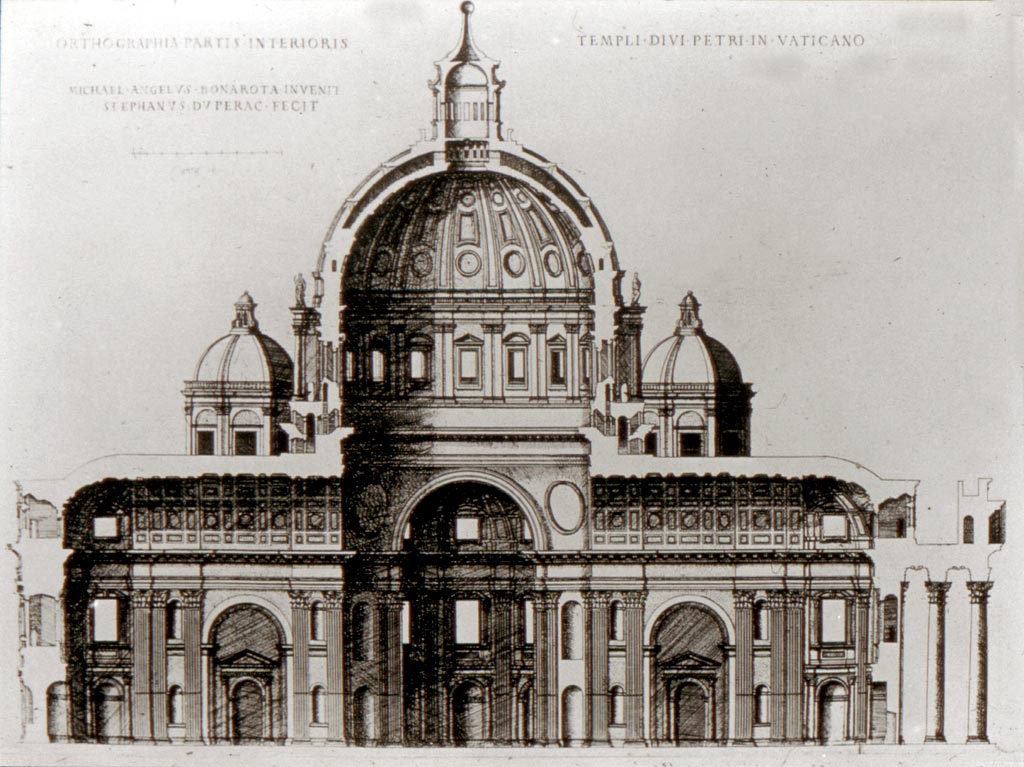 Sezione del progetto di Michelangelo 